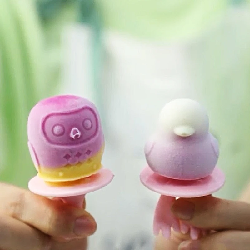 

Children's Silicone mini Ice Cream Popsicle Mold Innovative Cute Homemade Stick Ice Cream Maker With Popsicle Sticks Mold