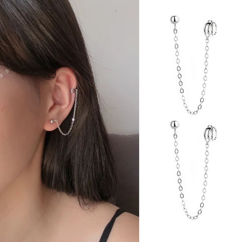 

Todorova Trendy Geometric Tassel Clip Earrings For Women Simple No Pierced Ear Cuff Chain Earrings Fashion Jewelry Party Gift