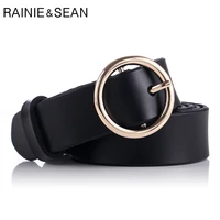 rainie sean women belt leather genuine black retro ladies trouser belts pin buckle casual high quality brand female belt
