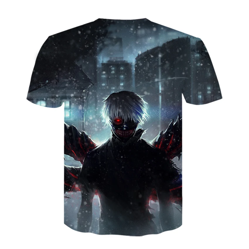 Забавные футболки футболка Tokyo Ghoul мужские Ken Kaneki 3d с граффити японские принтом