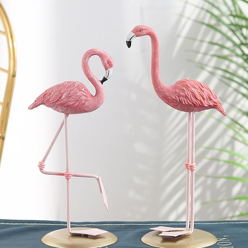Скандинавский стиль фламинго домашний декор имитация смолы статуя животного для