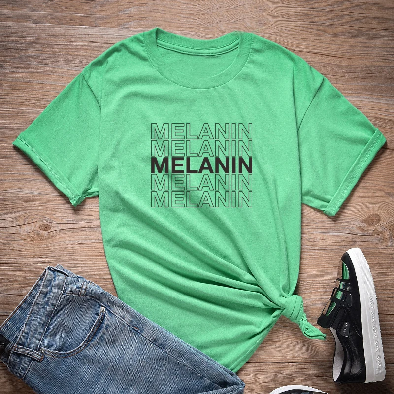 IrishGreen ONSEME Melanin футболка с капельками футболки для женщин черная волшебная футболка для девочек женская уличная Эстетическая футболка Топы Прямая - Цвет: IrishGreen