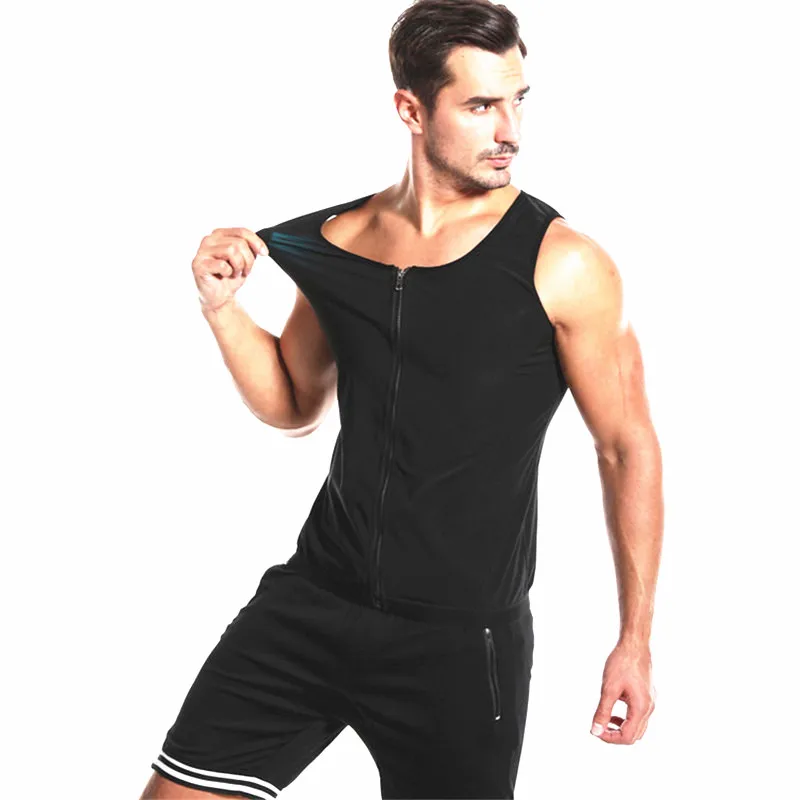Мужская майка для похудения на молнии тренировочная рубашка и потери веса костюм