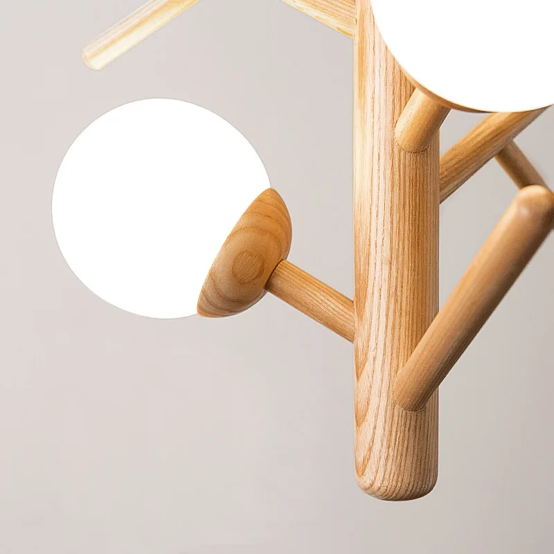 

Nordic Magic Beans Chandeliers Living Room Bedroom Bedside Hanglamp Wood Branch Molecule Simple Chandelier Lighting Fixtures E27