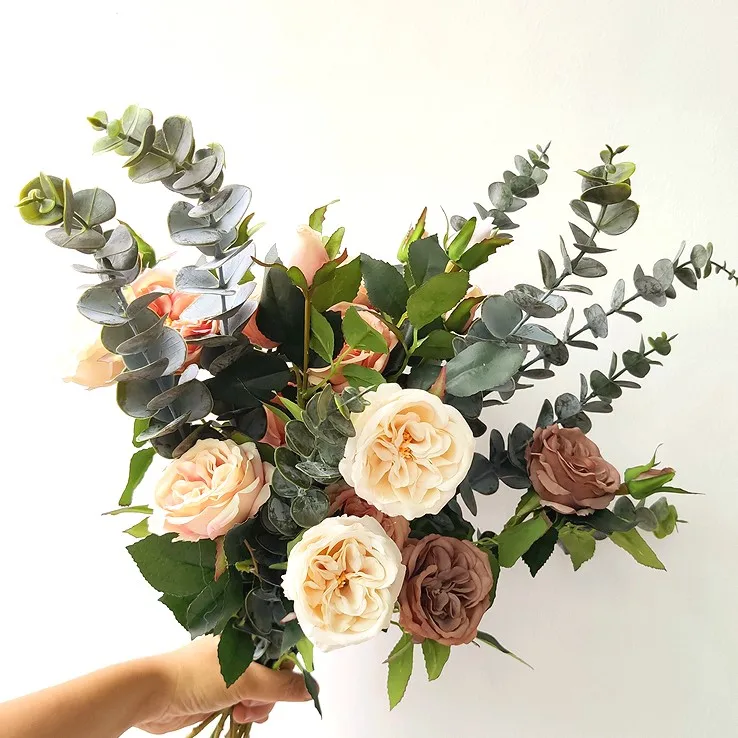 Винтажные садовые розы украшение стола шелковые цветы Цветочная композиция