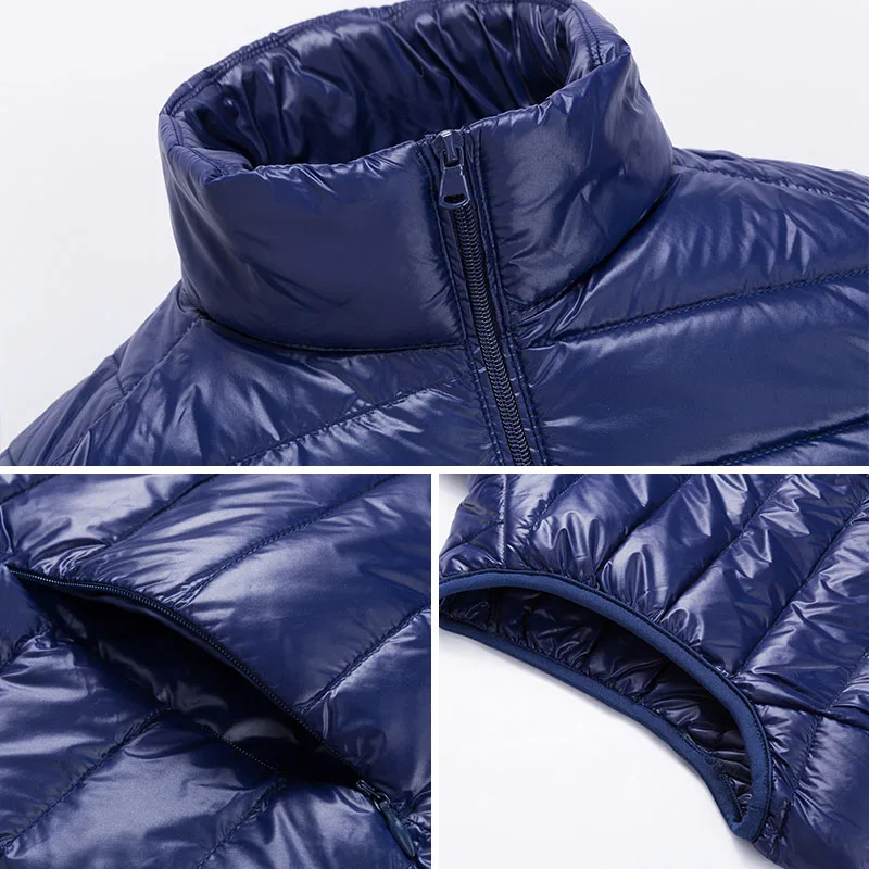 

Brand Vest Men Winter Duck Down Waistcoat For Men Ultra Light White Duck Down Vest Mens Sleeveless Jacket Mens 3XL Plus Size