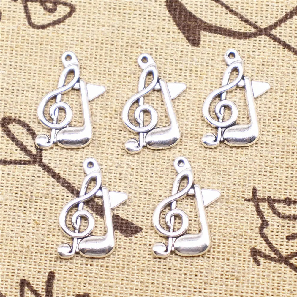 

Charm For Making Jewelry Pendants Antique Silver Color Note 21x13mm 20pcs