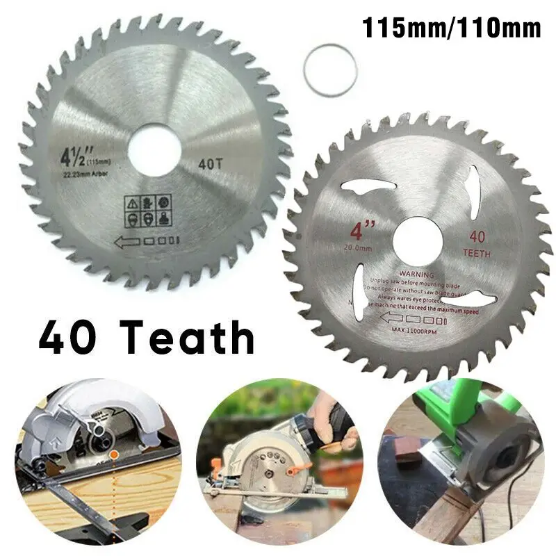 

Replacement Circular Sawing Blade Tool 115mm 40 Teeth Alloy Cutting Wood Plastic