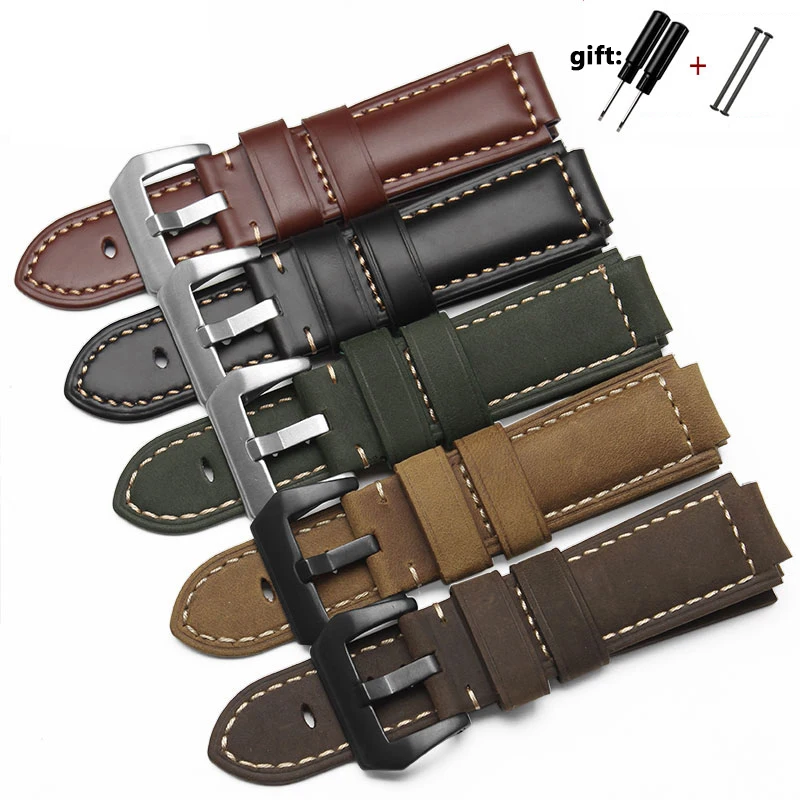 

Quality Genuine Leather Watchband For Men's Timex T49859|T2N720|T2p141|T2n722|723|738|739 Strap With Stainless Steel Watchband