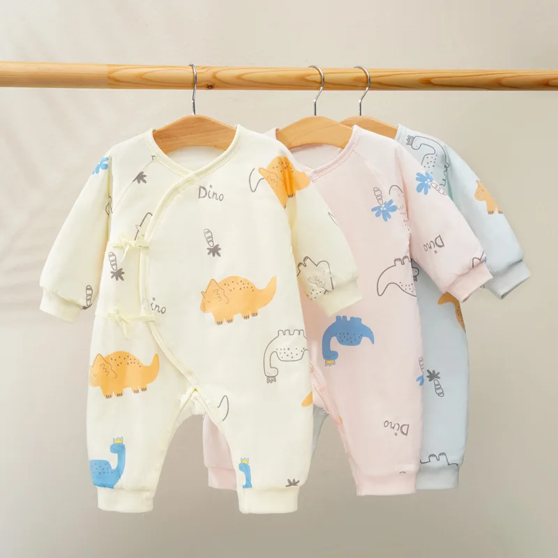 

Newborn clothes autumn and winter thin quilted baby bandage monk clothing one-piece warmth primer thick butterfly clothing