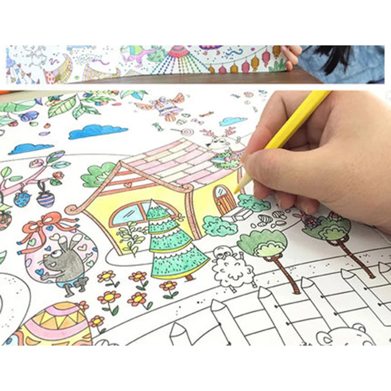 Рождественская книжка раскраска линия Эскиз Рисование учебник Китайская