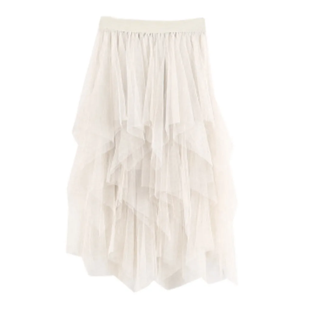 

CHAMSGEND Casual Womens Comfortable Tulle High Waist Pleated Tutu Skirt Ladies Midi Skirt Drop shipping CSV