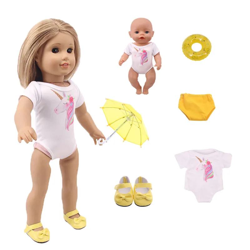 2019 смешанный костюм кукольная одежда 1 комплект = купальник + обувь зонтик