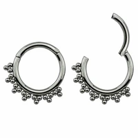 316l surgical steel 16g clusters ball ear cartilage hinged hoop ring piercing nose ring lip septum helix earrings jewelry