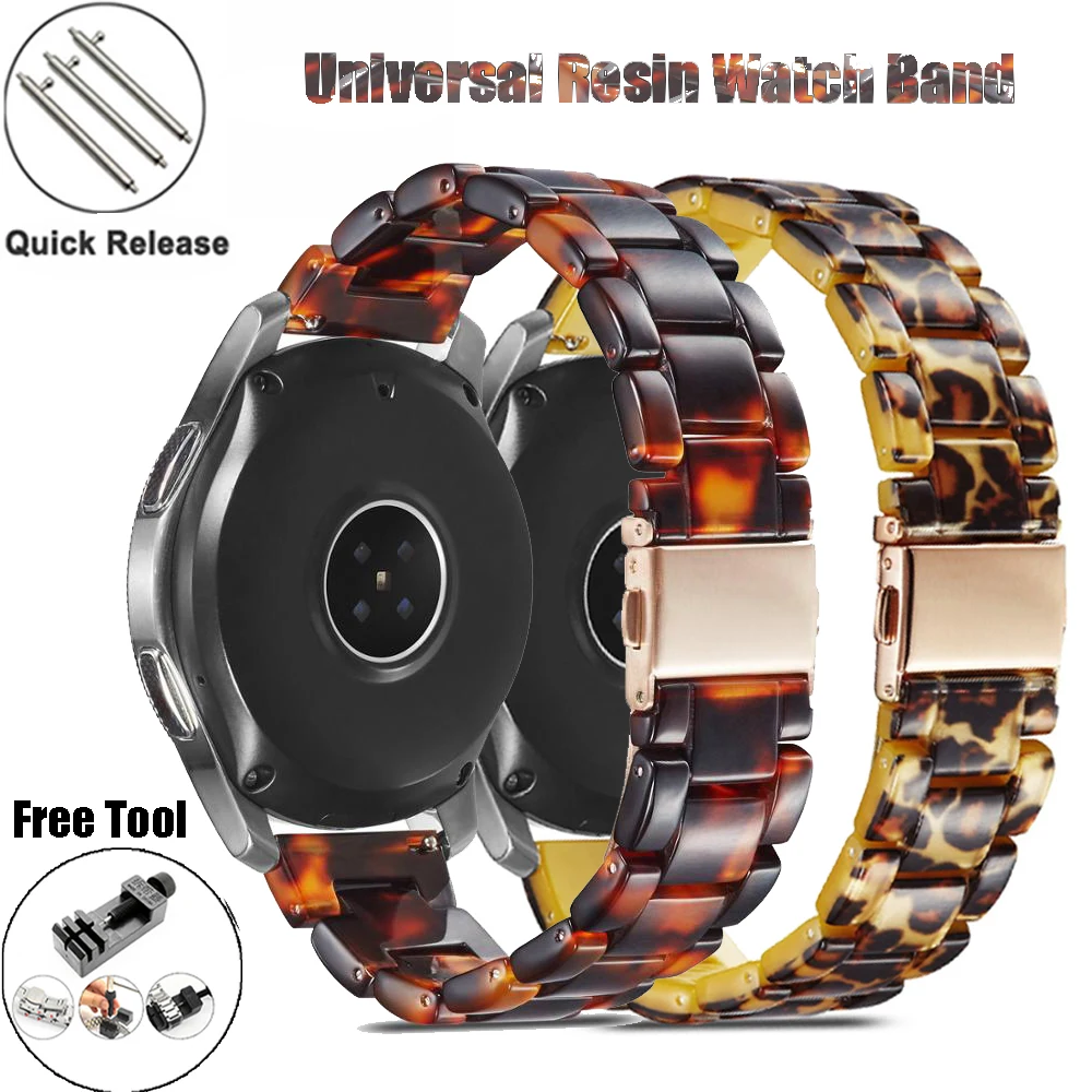 

20 22mm Resin Watch Band for Samsung Galaxy Gear S3 Active 1 2 Watch Bands Correa Galaxy 42/46mm Strap For Huawei Quick Release