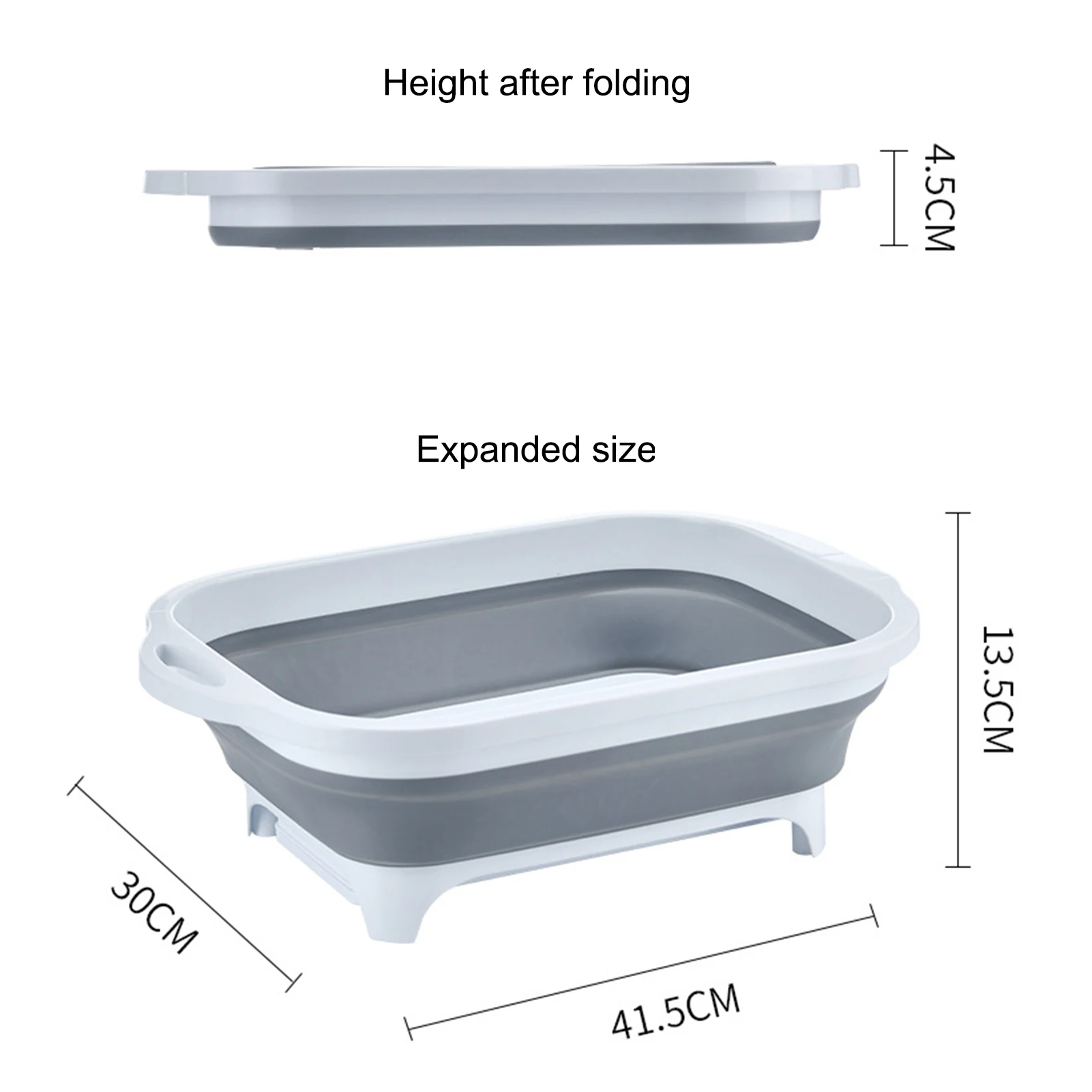 

Cutting Board Collapsible Silicone 3 In 1 Washing Basket Dish Tub