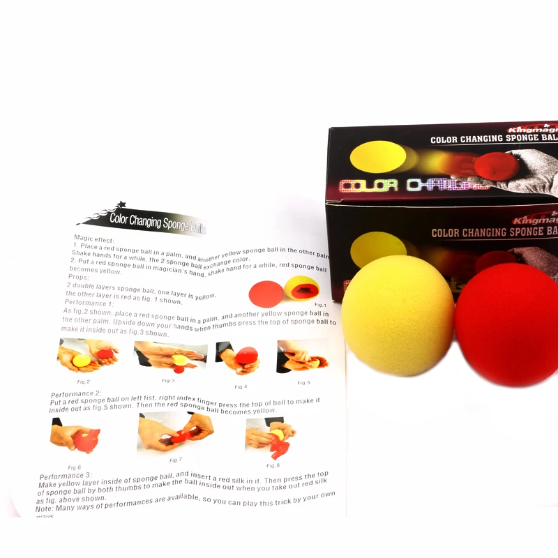 2 шт./компл. Цвет изменения губчатый шар фокусы веселье супер мягкие губки