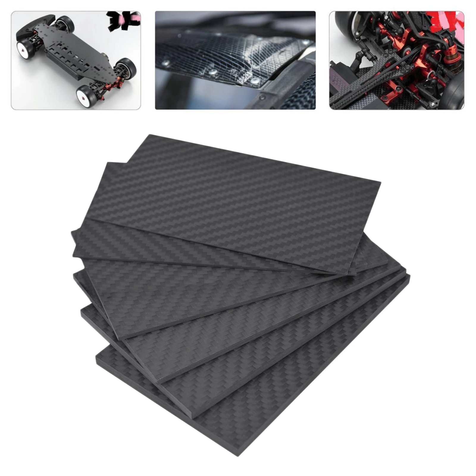 

3K Carbon Fiber Plate Sheet 0.5mm/1mm/2mm/3mm for RC Racing Drone Frames