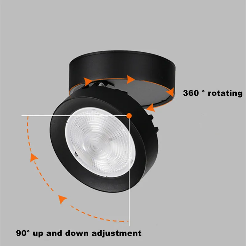 Круглая форма 360 регулируемый угол светодиода Cob вниз свет 7 Вт 9 12 15 дюймов
