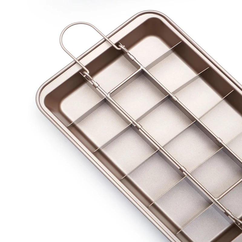 

Professional Bakeware Chocolate Cake Mold 18 Cavity Carbon Steel Square Lattice Baking Tools Easy Cleaning Brownie Baking Pan