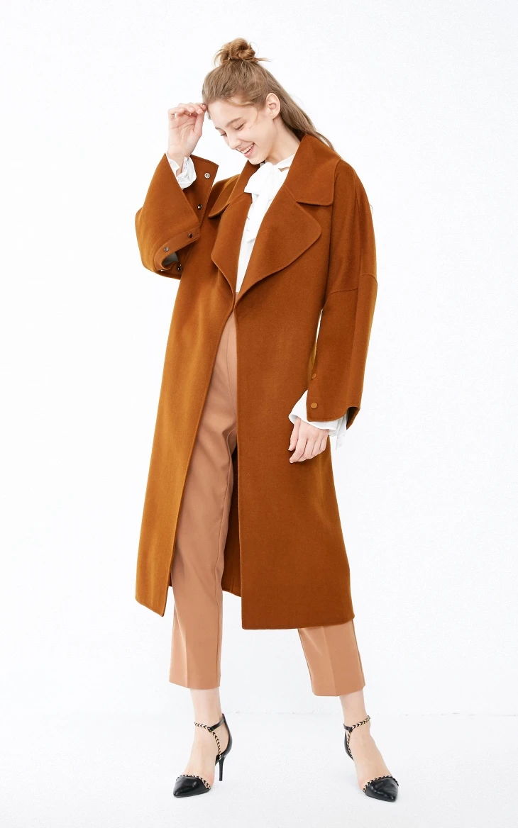 Vero Moda женское Новое двубортное длинное шерстяное пальто силуэта | 318327530