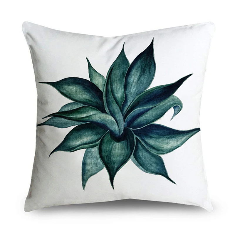

Tropical Plant leaves Pillowcase Palm Monstera Cactus Green Polyester Pillows Cover Decorative Modern Simple Sofa Cushions Cover