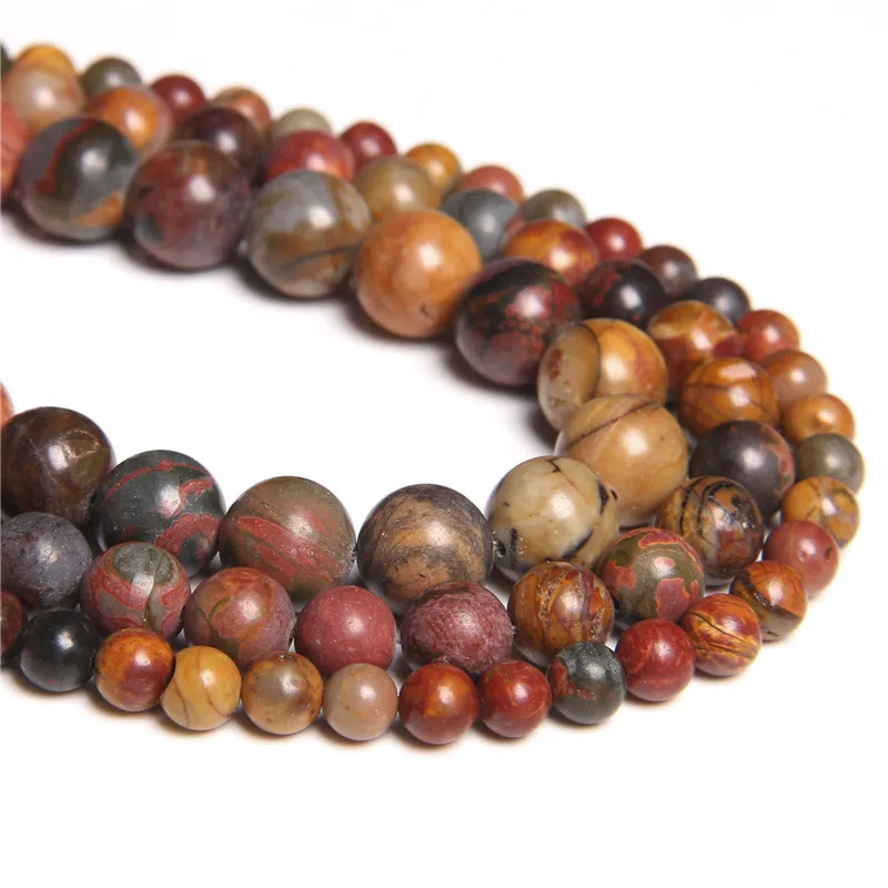 

Natural Red Jaspers Stone Beads Round Turquoises Loose Bead For Diy Bracelet Accessories Jewellery Making 4/6/8/10/12mm 15.5"