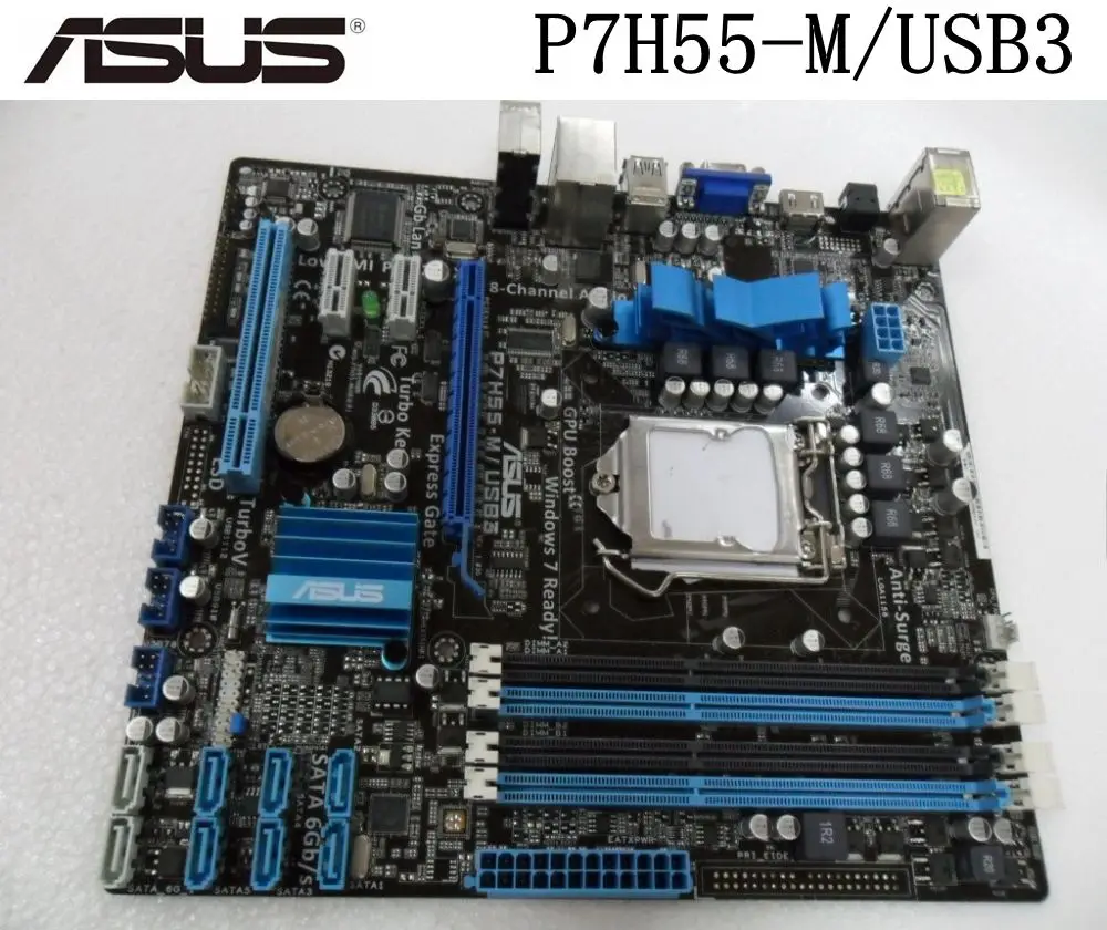 Настольная Материнская плата Asus P7H55-M/USB3 H55 USB3.0 USB 2 0 разъем LGA 1156 i3 i5 i7 DDR3 16 ГБ