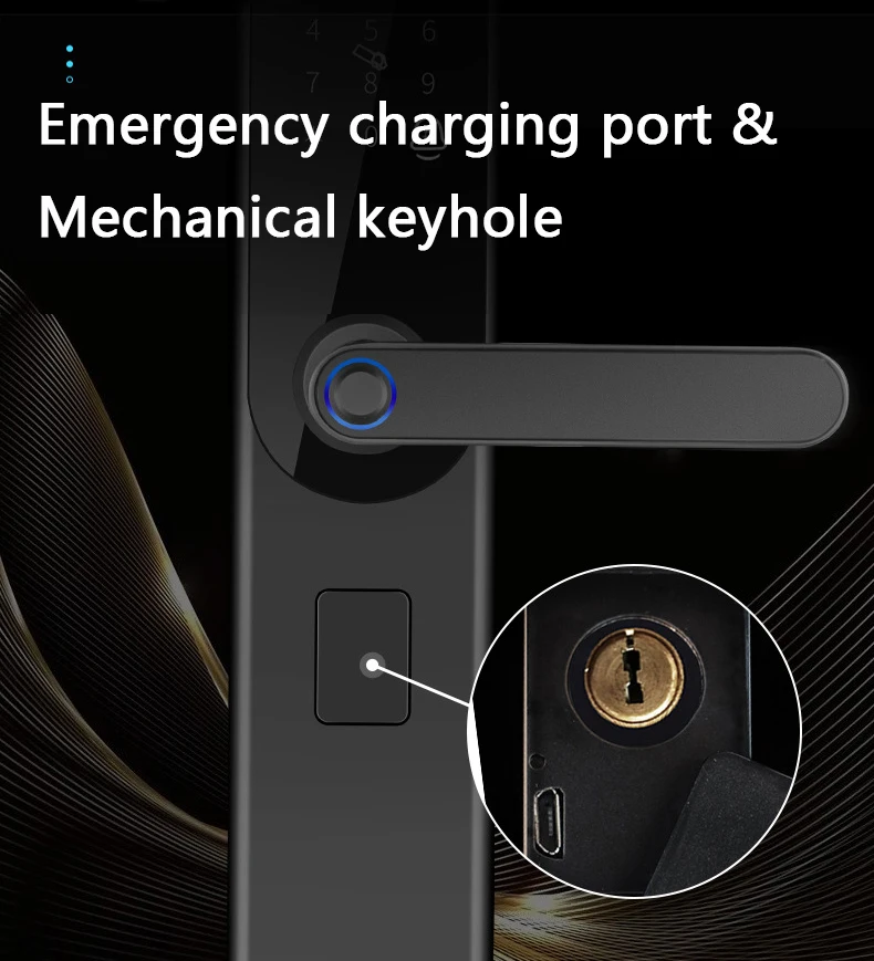Electronic Door Lock Aluminum Alloy Fingerprint Password Magnetic Card Mechanical Key Touch to Start Smart Lock