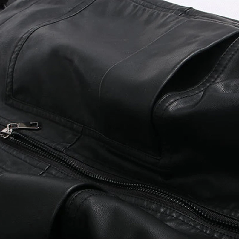 

Lautaro Spring Zip Up Black Soft Faux Leather Jacket Pockets Long Sleeve Fall Clothes for Women 2021 Korean Fashion Clothing