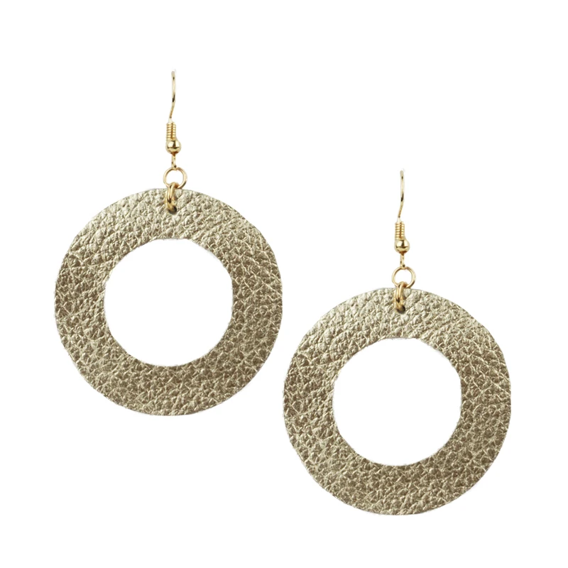 Женские круглые серьги M &amp G из натуральной кожи Простые Модные массивные