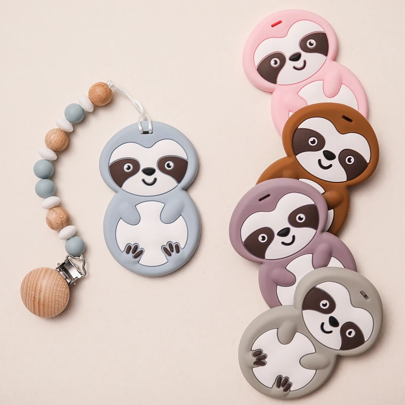 

Baby Teethers Toy Food Grade Silicone Toys Multicolor Sloth Free BPA Silicone Mini Cute Animal Cartoon Teether Baby Product