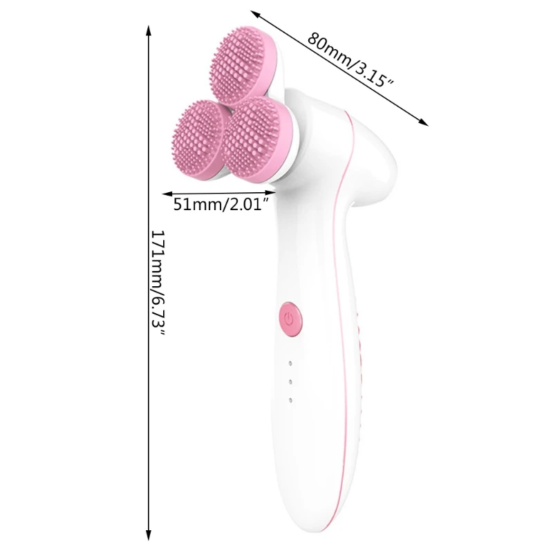 

Electric Waterproof 3-head Facial Cleansing Device Firming Essence Pore Cleaner Vibration Massage Handhold Beauty Face