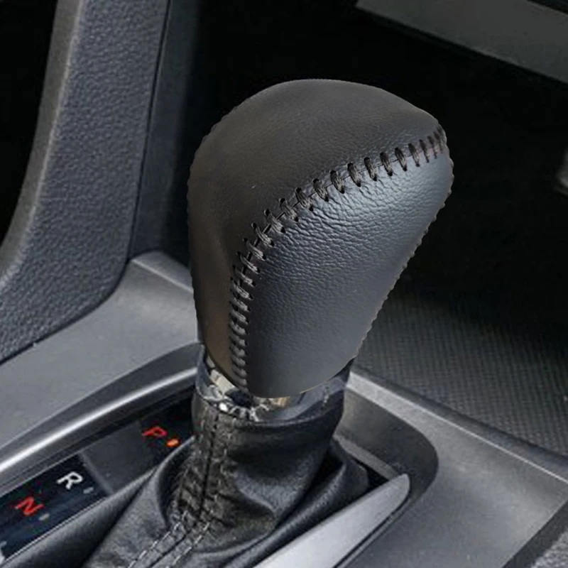 

Lsrtw2017 Leather car gear shift Knob Cover for Honda Civic 10th 2016 2017 2018 2019 2020 Lever Accessories Auto Styling