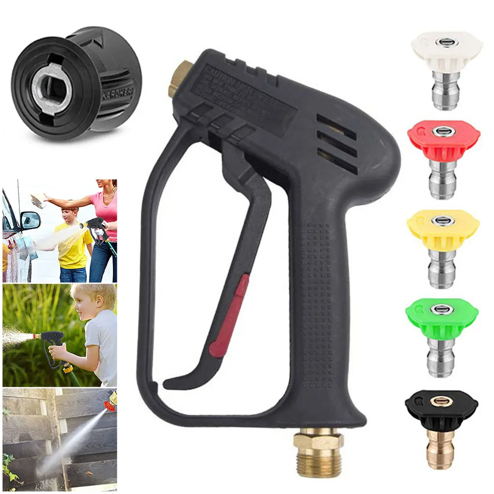 

Car High Pressure Washer Gun 5 Colors Nozzle Kit with M22 Quick Connecter for Karcher Bosch Black&Decker Car Washer