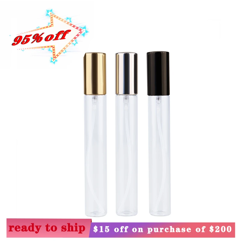 Прозрачный мини-флакон из черного золота и серебра 5 мл 10 15 20 пустая косметика