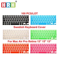 hrh 100pcs ultra thin swedish silicone gel euuk keyboard cover skin protector sticker film for macbook air pro retina 13 15 17