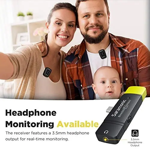 구매 Saramonic Blink500 Pro 듀얼 채널 무선 라발리에 마이크, 휴대폰 노트북 태블릿 비디오 녹화 유튜브 인터뷰 (B6)