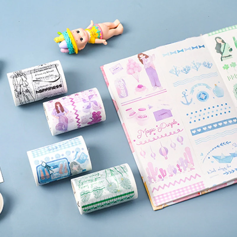 Креативная Kawaii лента для маскировки милая DIY Ручная учетная декорации Washi дневник