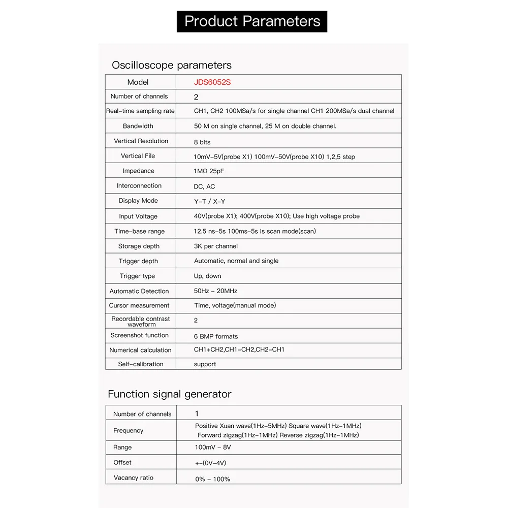Портативный Ручной осциллограф 20 МГц функция цифрового хранения сигналов