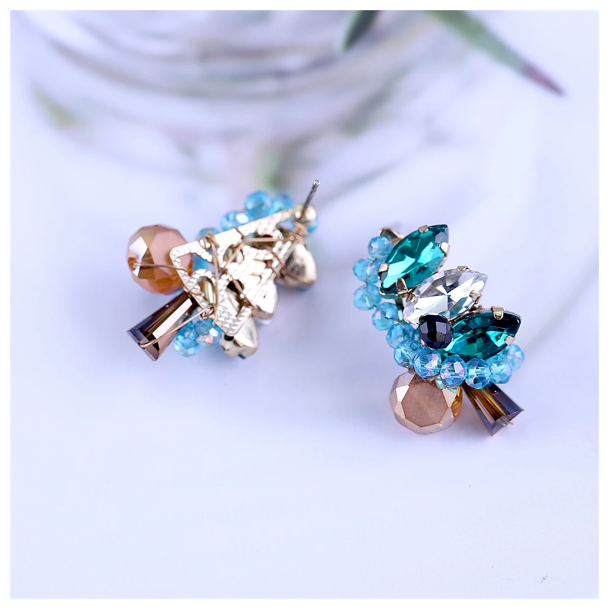 Женские серьги гвоздики в виде рождественской елки|Серьги-гвоздики| |