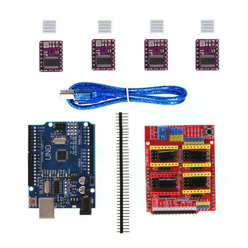 UNO R3 плата для Arduino совместимый + CNC V3 щит 4x DRV8825 драйвер Новое поступление