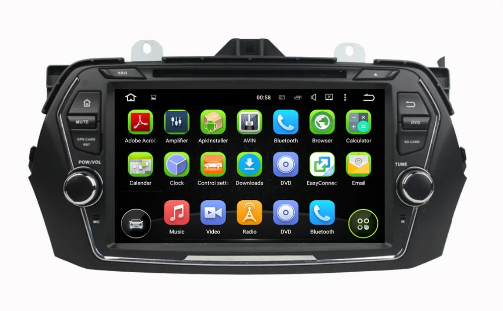 Четырехъядерный 1024*600 HD Android 5.1.1 автомобильный DVD GPS для SUZUKI CIAZ 2015 с стерео радио