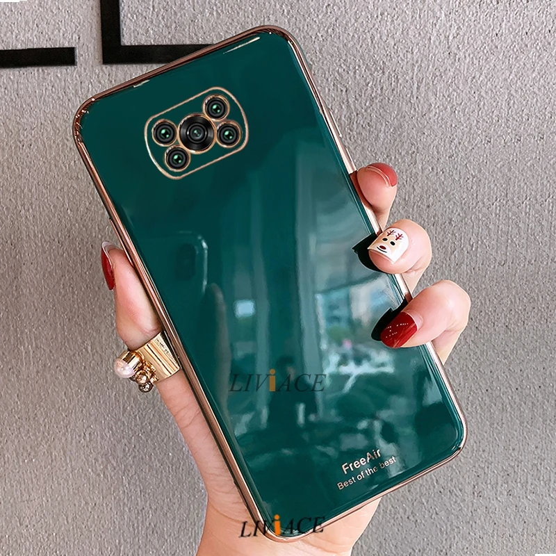 luxury plating silicone phone case for xiaomi mi poco x3 nfc x3 pro gold edge soft protective back cover on poko x3pro x3nfc 3x free global shipping