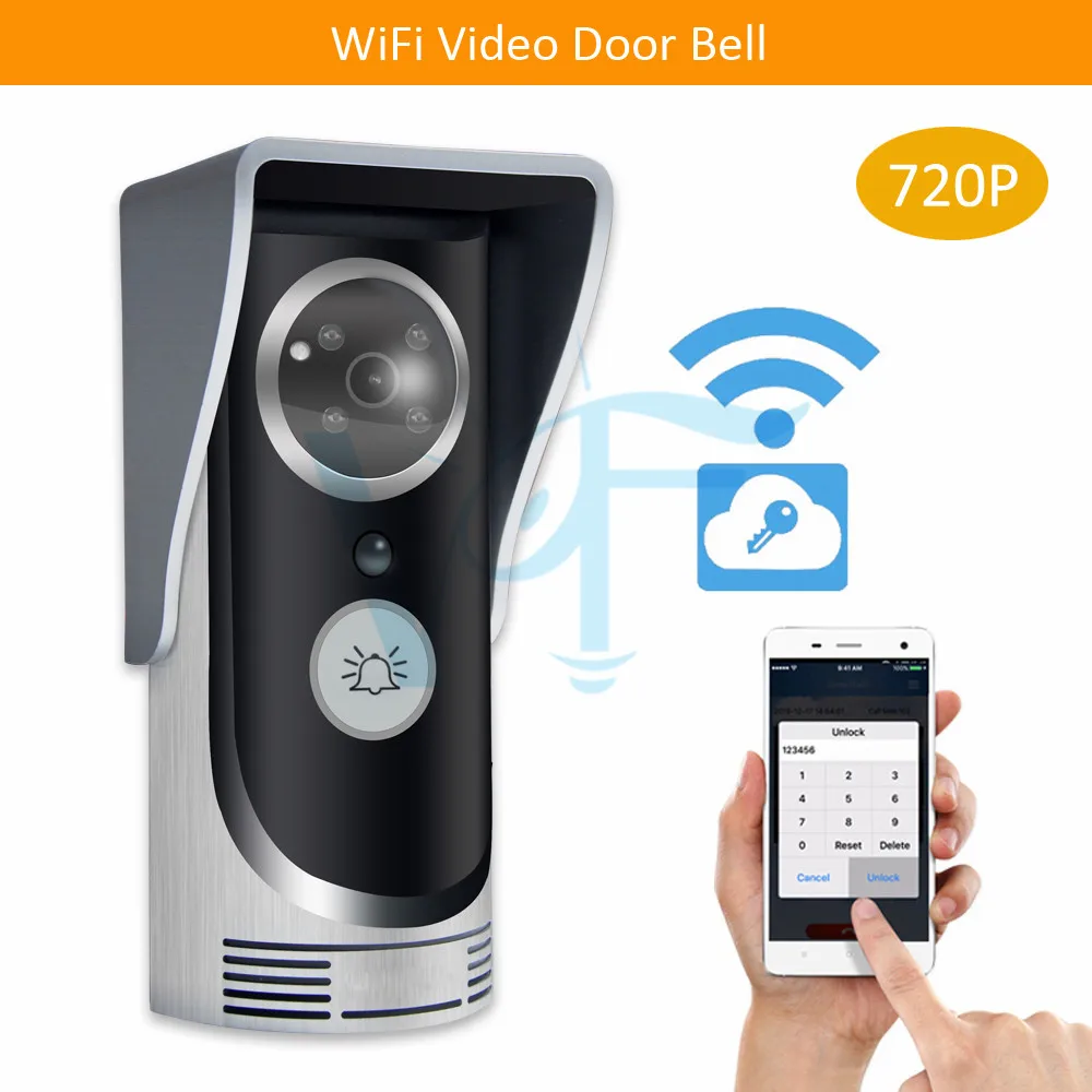 Бесплатная доставка 720P wifi дверной звонок interfone камера видео porteiro интерфон дом IP