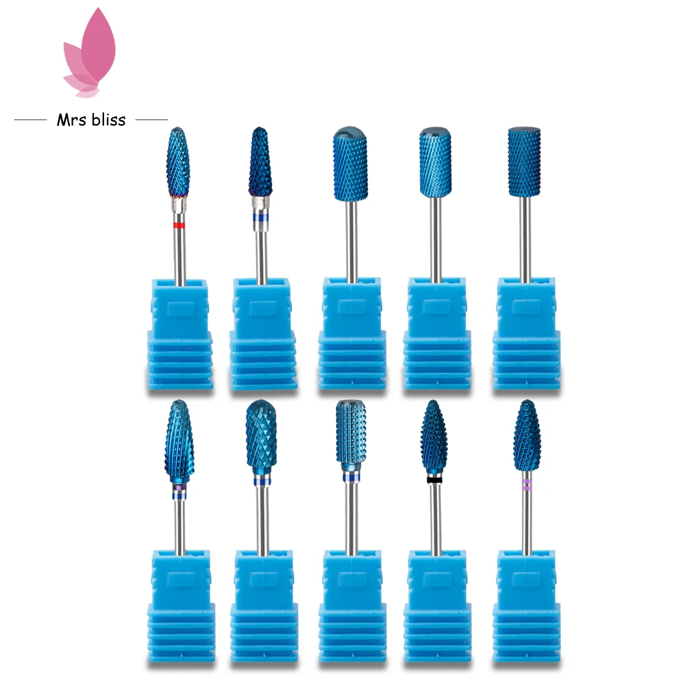 Вольфрамовая стальная фреза синего цвета для дизайна ногтей красоты Полировка