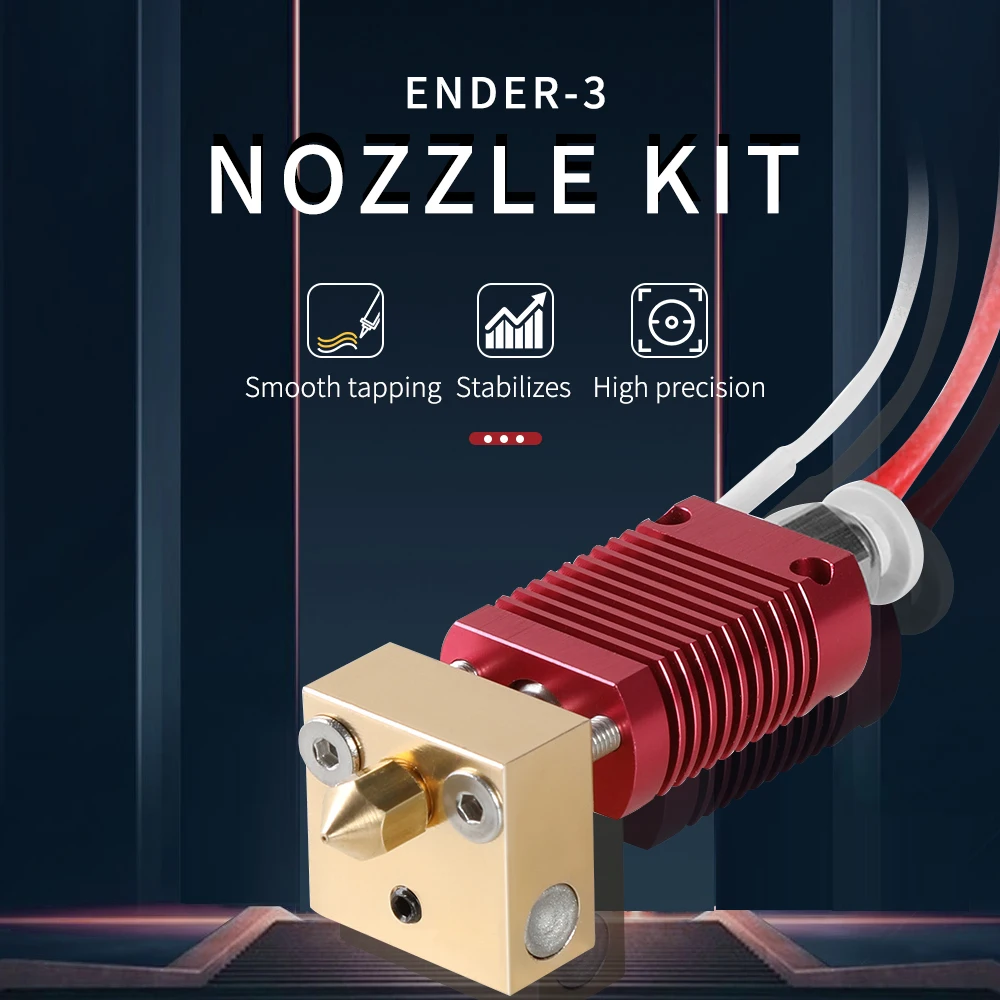 3d printer parts mk10 assembled 1 75mm extruder hotend kit aluminum heating block 0 4mm nozzle set for ender 3ender 3 pro free global shipping