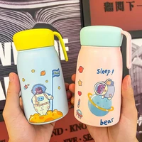 small cute student water cup leakproof moon astronaut thermos cup portable anti fall stainless steel water bottle christmas gift