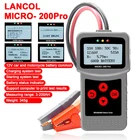 Устройство для проверки автомобильных аккумуляторов MICRO-200 PRO, 12 В, 24 В, многоязычный цифровой Анализатор автомобильной батареи AGM EFB Gel для автомобиля, мотоцикла