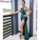 Платья невесты с глубоким вырезом на спине в африканском стиле на тонких бретелях с шлейфом, шелковые атласные Плиссированные Свадебные платья подружек невесты